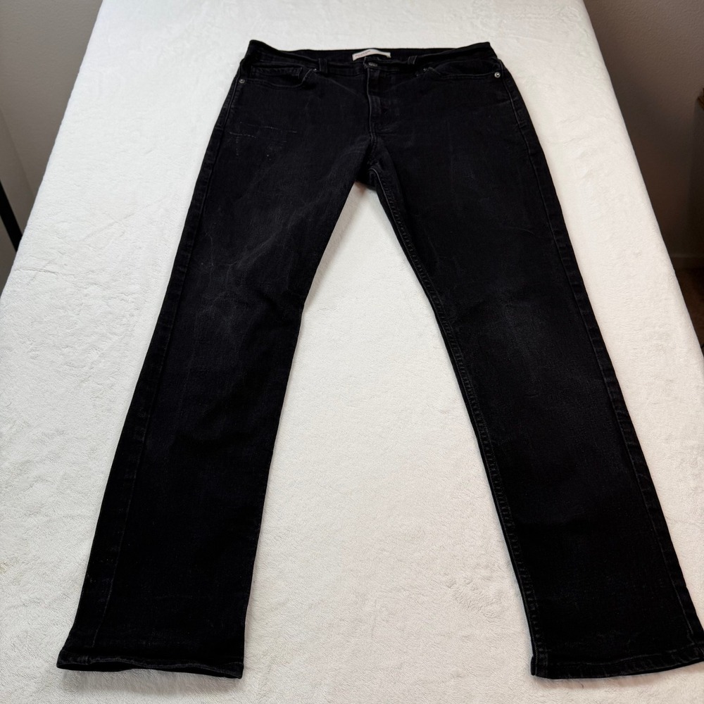 Levi Strauss Signature Slim Jeans Mens 33x30 Black Good Denim 59178-0071